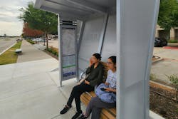 Residents waiting at a DART Next Generation Bus Shelter. Residents waiting at a DART Next Generation Bus Shelter.