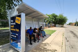 Residents waiting at a DART Next Generation Bus Shelter. Residents waiting at a DART Next Generation Bus Shelter.