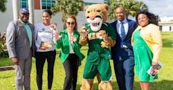 Dr. Van P. Williams, Maria Ustick, Barbara Cipriano, Palmer the Panther, State Senator Bobby Powell (D-FL) and Carmencita Mitchell at Palm Beach State College Lake Worth Campus. Dr. Van P. Williams, Maria Ustick, Barbara Cipriano, Palmer the Panther, State Senator Bobby Powell (D-FL) and Carmencita Mitchell at Palm Beach State College Lake Worth Campus.