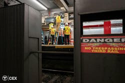 Crews performed important work within Red Line stations. Crews performed important work within Red Line stations.