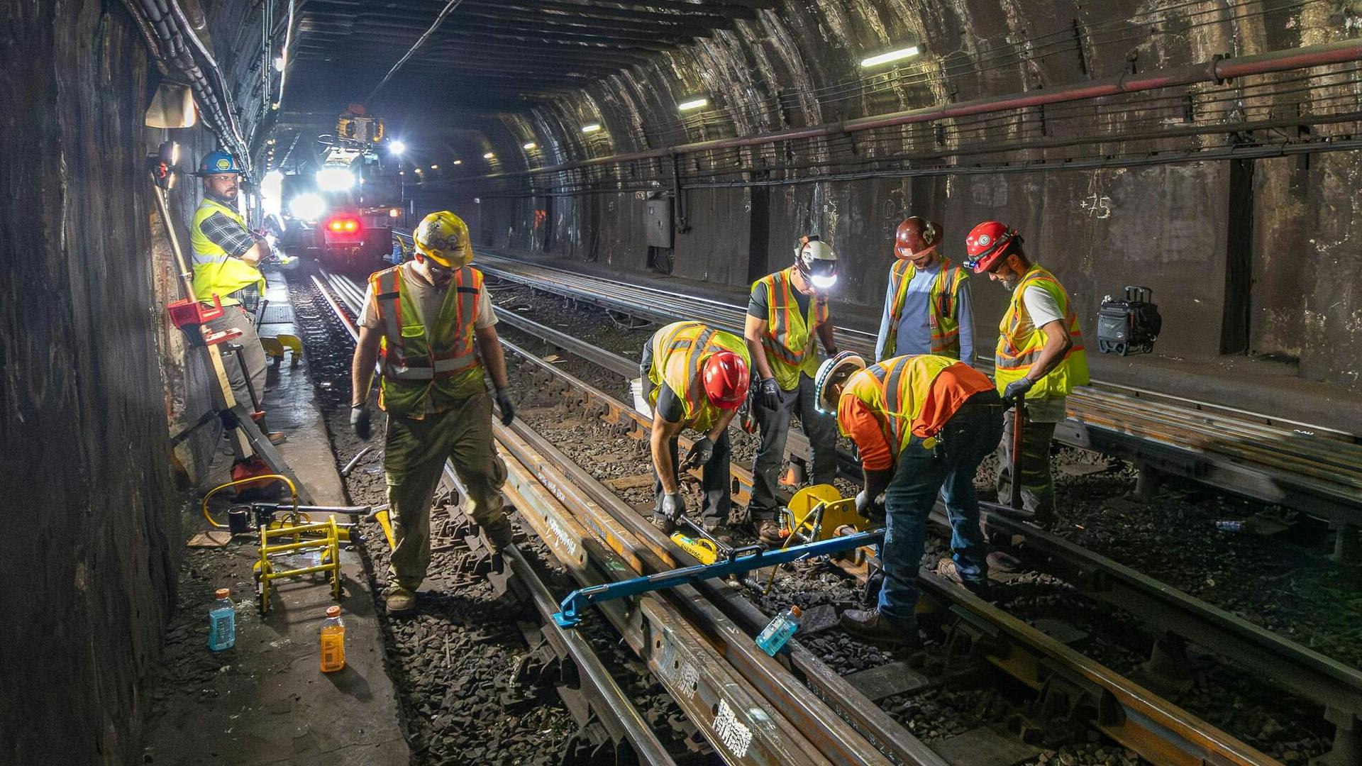 Crews performed improvement work along the Red Line.