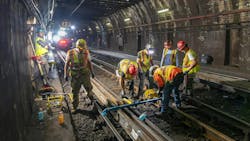 Crews performed improvement work along the Red Line. Crews performed improvement work along the Red Line.