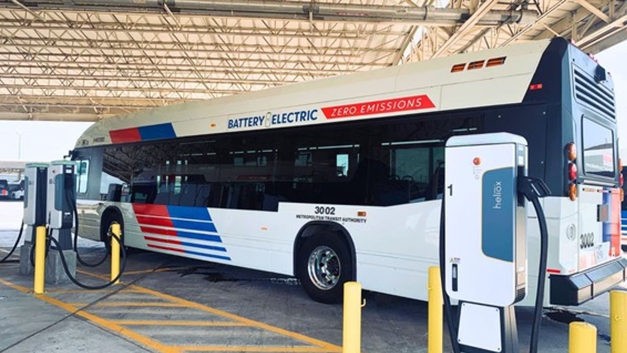 Houston Metro rolls out first zero-emission electric buses on two bus routes.