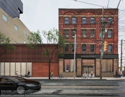 Future Ontario Line station building at the southeast corner of King Street West and Bathurst Street. Future Ontario Line station building at the southeast corner of King Street West and Bathurst Street.
