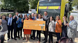 Elected and federal officials gather to celebrate the funding announcement for L.A. Metro's new light-rail line in the San Fernando Valley.