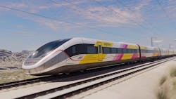 A rendering of the Siemens Mobility Brightline West trains. A rendering of the Siemens Mobility Brightline West trains.