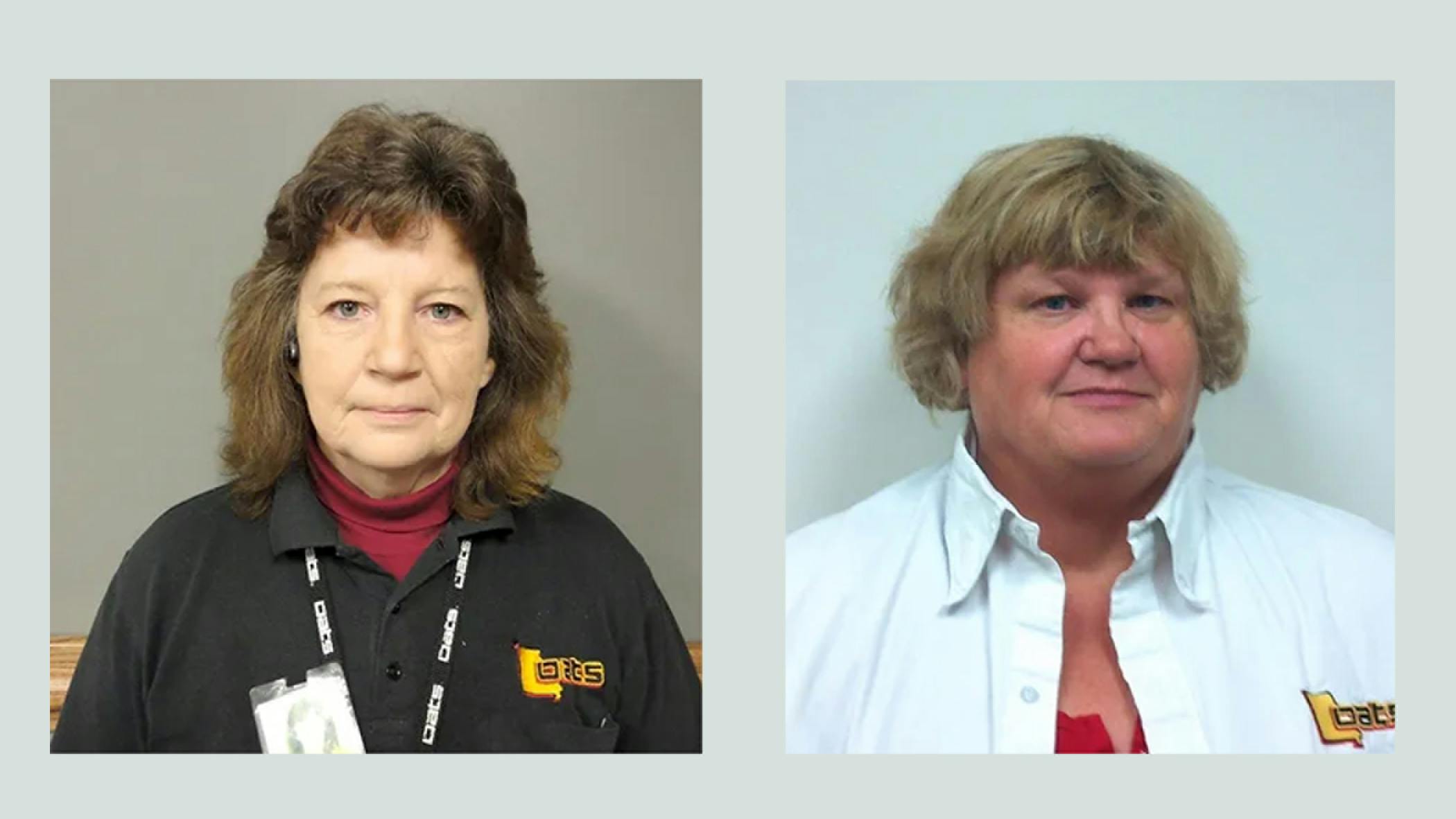 OATS Transit Team leader Maggie Meltabarger and OATS Team Driver Patty Robinson have worked with the agency for 25 years.