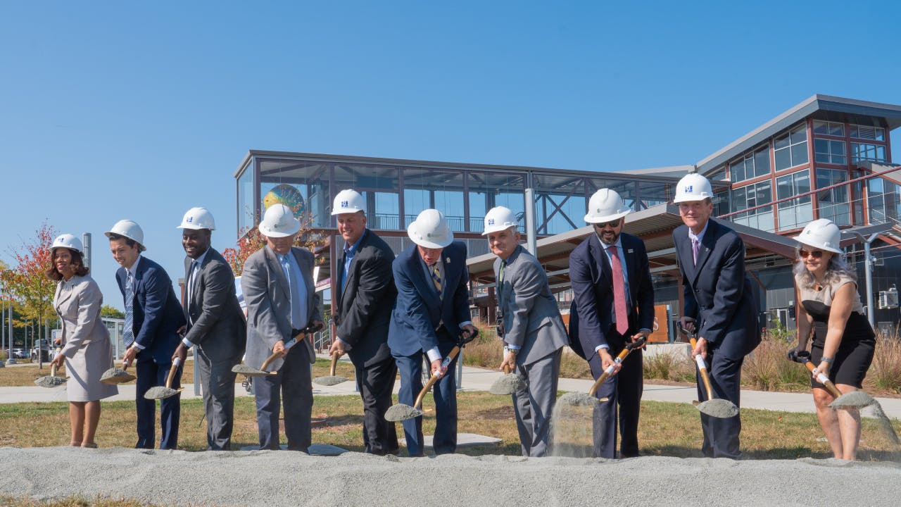 RIPTA breaks ground on new passenger amenity building at Pawtucket-Central Falls Transit Center.