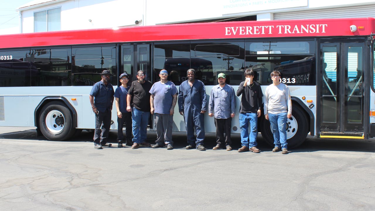 CCW delivers five refurbished transit buses to Everett Transit.
