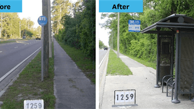 The city of Gainesville, Fla., is adding ADA improvements to 100 Regional Transit System bus stops.