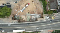 The first concrete for the Hudson Tunnel Project has been poured at the Tonnelle Avenue construction site. The first concrete for the Hudson Tunnel Project has been poured at the Tonnelle Avenue construction site.