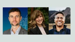 Left to right: CPCS has brought on Ian Griffiths to serve as transit practice lead for its U.S. markets while Maureen Marshall, PMP has joined HNTB Corporation as project director and Optibus has named Sharad Agarwal as managing director, North America. Left to right: CPCS has brought on Ian Griffiths to serve as transit practice lead for its U.S. markets while Maureen Marshall, PMP has joined HNTB Corporation as project director and Optibus has named Sharad Agarwal as managing director, North America.