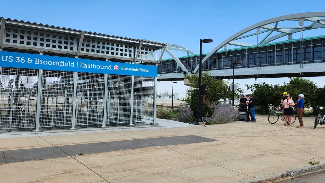 Denver RTD has partnered with communities to add Bike-n-Ride shelters along the US 36 corridor in Superior, Louisville, Broomfield, Westminster and Boulder.