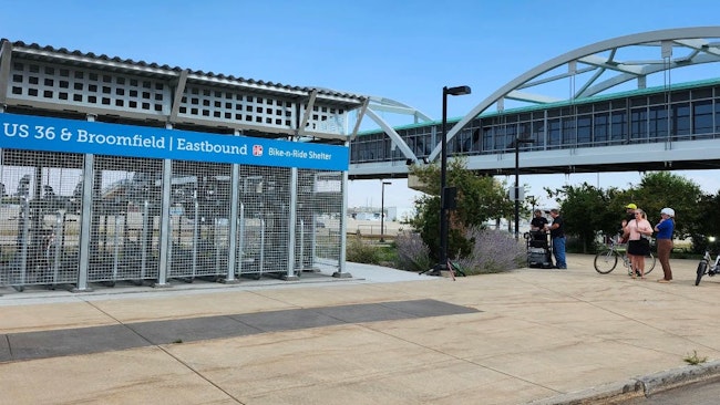 Denver RTD has partnered with communities to add Bike-n-Ride shelters along the US 36 corridor in Superior, Louisville, Broomfield, Westminster and Boulder.