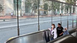 BART opens new escalator at Embarcadero Station . BART opens new escalator at Embarcadero Station .