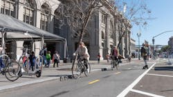SFMTA is working to secure funding for all our operations, including safe infrastructure that supports people who bike and roll. SFMTA is working to secure funding for all our operations, including safe infrastructure that supports people who bike and roll.