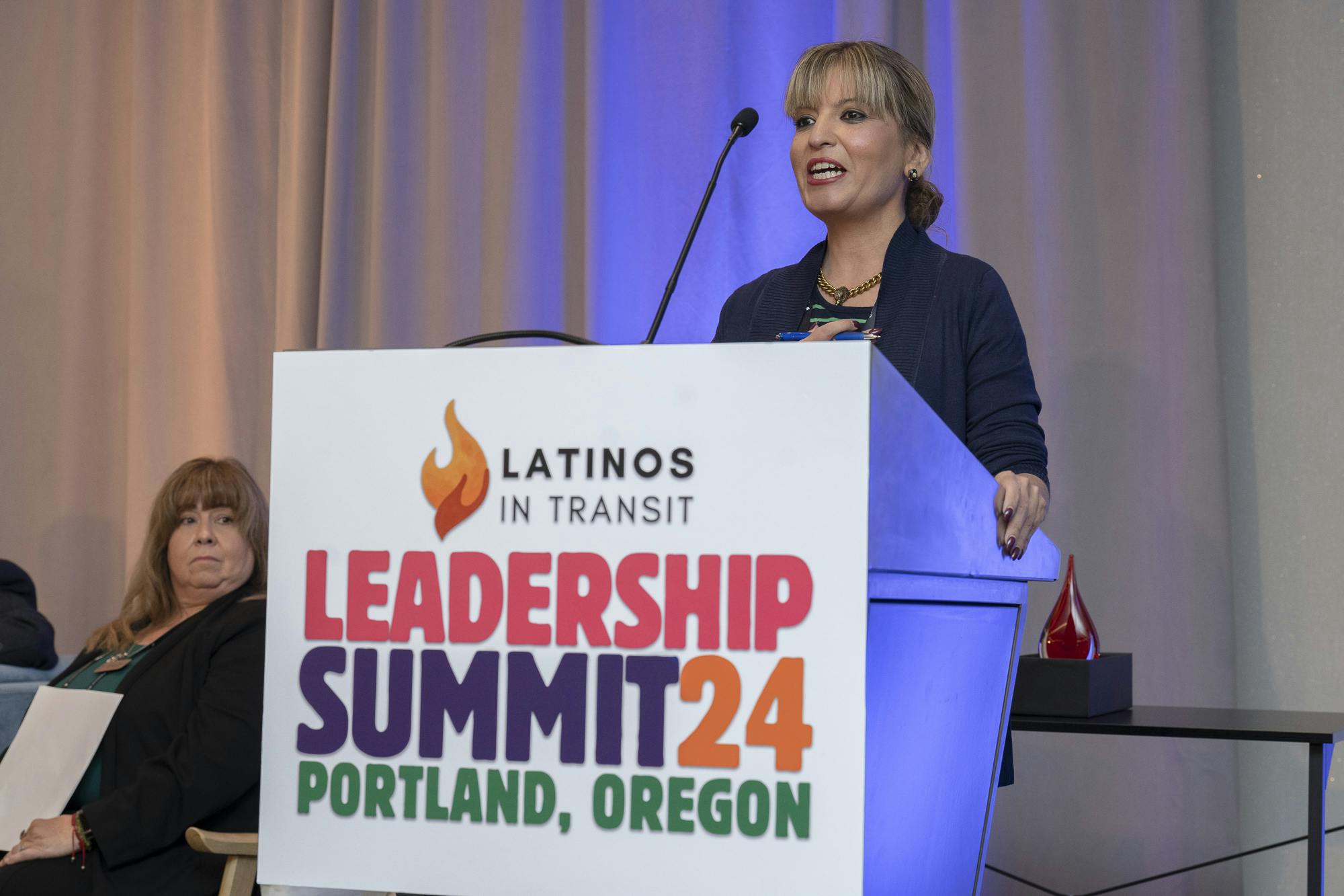 LIT Executive Director Christina Villarreal presents the membership report during the annual membership meeting.