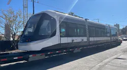 Kansas City Streetcar #811 arrives in city.