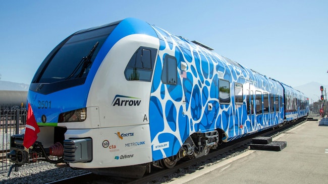 SBCTA's ZEMU passenger train is being tested through a series of static testing efforts before rolling out the stock on to the line for field testing.