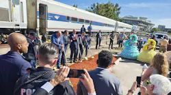 Officials gather for a groundbreaking ceremony in Mobile, Alabama.