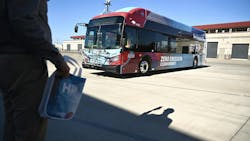 San Joaquin Regional Transit District rolls out five hydrogen fuel cell electric buses. San Joaquin Regional Transit District rolls out five hydrogen fuel cell electric buses.
