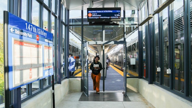 The station, which reopened to passengers on Oct. 28, now features a new elevator that makes it accessible to people with disabilities, a new covered staircase, a kiss & ride lane, bicycle parking, improved pedestrian pathways, a new platform covered by a canopy, and warming shelters.