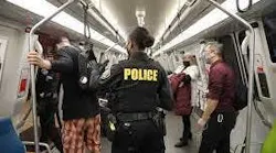 Police on a Bay Area Rapid Transit bus.