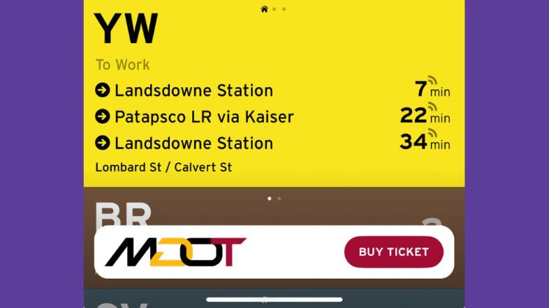 The new mobile ticketing option through the Transit app allows riders to purchase a CharmPass to ride local bus, light rail, subway, Maryland Area Rail Commuter train and commuter bus.