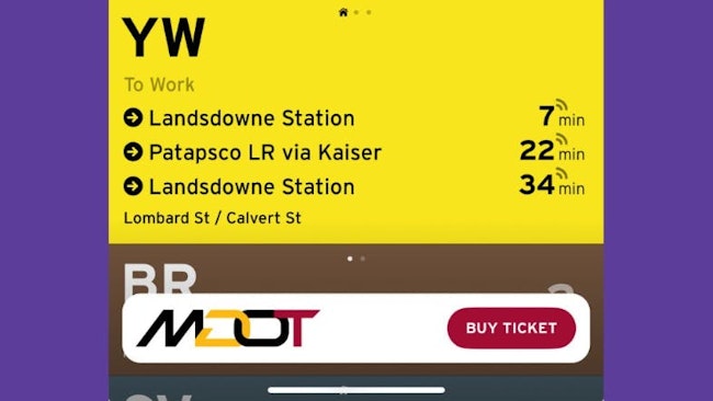 The new mobile ticketing option through the Transit app allows riders to purchase a CharmPass to ride local bus, light rail, subway, Maryland Area Rail Commuter train and commuter bus.