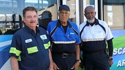 ECAT Bus Operator Willie Carter, Jr., ECAT Transportation Supervisor Ken Edgerton and ECAT Maintenance Technician Alan Wise are celebrating their long-term anniversaries with the agency this year. ECAT Bus Operator Willie Carter, Jr., ECAT Transportation Supervisor Ken Edgerton and ECAT Maintenance Technician Alan Wise are celebrating their long-term anniversaries with the agency this year.