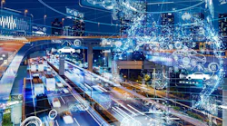 A graphic with future technology
