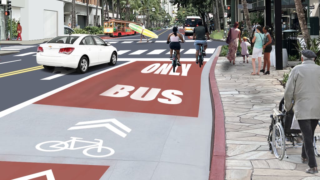 The city and county of Honolulu Department of Transportation Services and Honolulu Complete Streets will begin the first phase of work on a new transit-priority lane in Waik&imacr;k&imacr;, Hawaii.