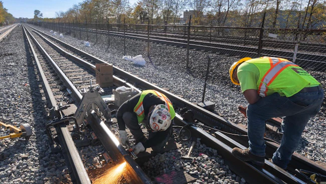 Crews performed track replacement work along the Red Line.