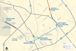 Map of BART Phase II alignment. Map of BART Phase II alignment.