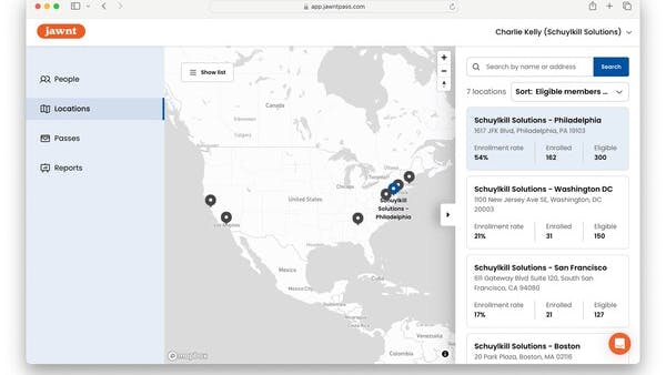 A national view of Jawnt Maps.