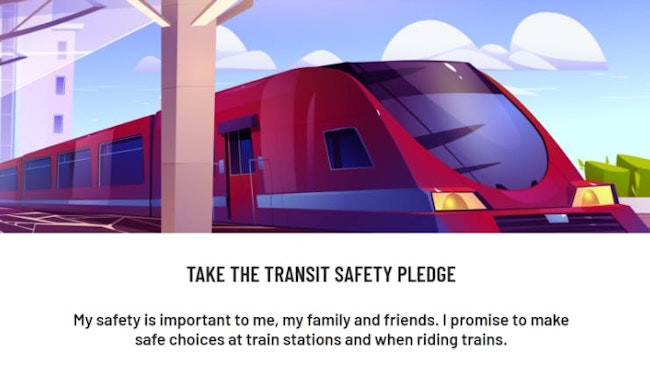 OLI's safety campaign will encourage riders to sign a safety pledge and promise to make safe choices around tracks and trains.