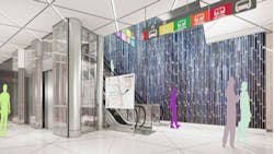 Proposed conceptual rendering: Looking east from street level. Proposed conceptual rendering: Looking east from street level.