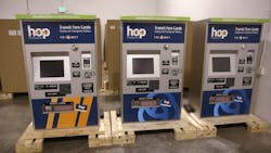 Hop fare touchscreen vending machines. Hop fare touchscreen vending machines.