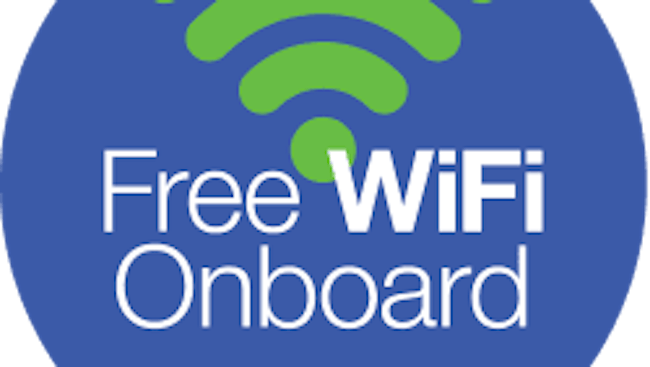 Free Wi-Fi onboard logo.