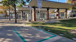 DART scooter parking zone outside of bus transfer station