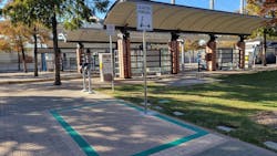 DART scooter parking zone outside of bus transfer station DART scooter parking zone outside of bus transfer station