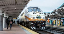 SunRail train at sunrise in the downtown Lynx Central Station in Orlando. Authorities are pursuing links to the airport and tourism corridor to boost ridership. SunRail train at sunrise in the downtown Lynx Central Station in Orlando. Authorities are pursuing links to the airport and tourism corridor to boost ridership.