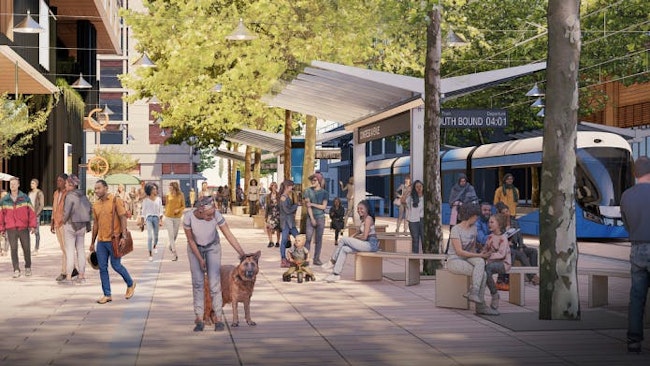 A rendering of the Austin Light Rail Phase 1 project.