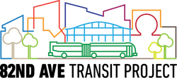 82nd Ave. Transit Project logo. 82nd Ave. Transit Project logo.