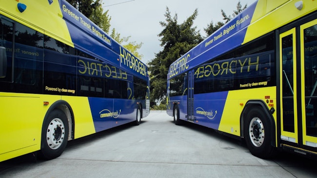 Community Transit's zero emission buses on display.