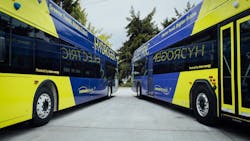 Community Transit's zero emission buses on display. Community Transit's zero emission buses on display.