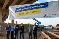California Governor Newsom makes announcement at podium with project banner in the background California Governor Newsom makes announcement at podium with project banner in the background