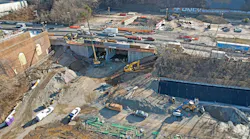 Construction happening on the Tonnelle Avenue Bridge and Utility Relocation project on Jan. 3, 2025.