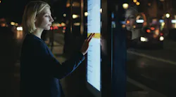 Bus stop signage and display.