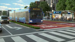 A rendering of TransLink's BRT route.
